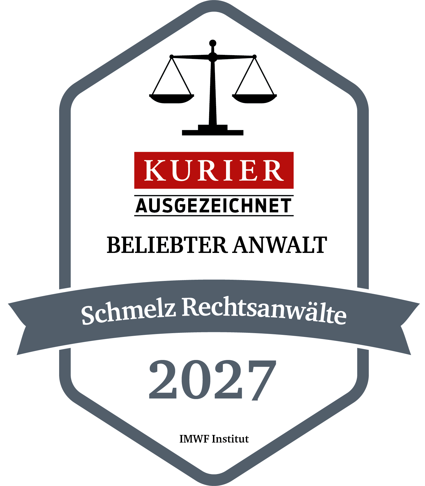 Gütesiegel des KURIER „Beliebter Anwalt 2027“